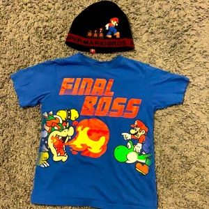 Boys Mario T-shirt and Mario Beanie